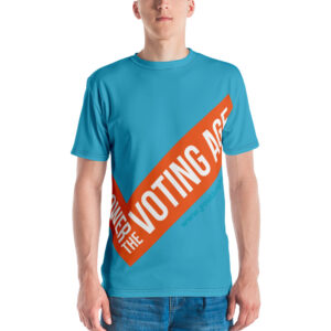 Fitted Blue Voting Age T-shirt